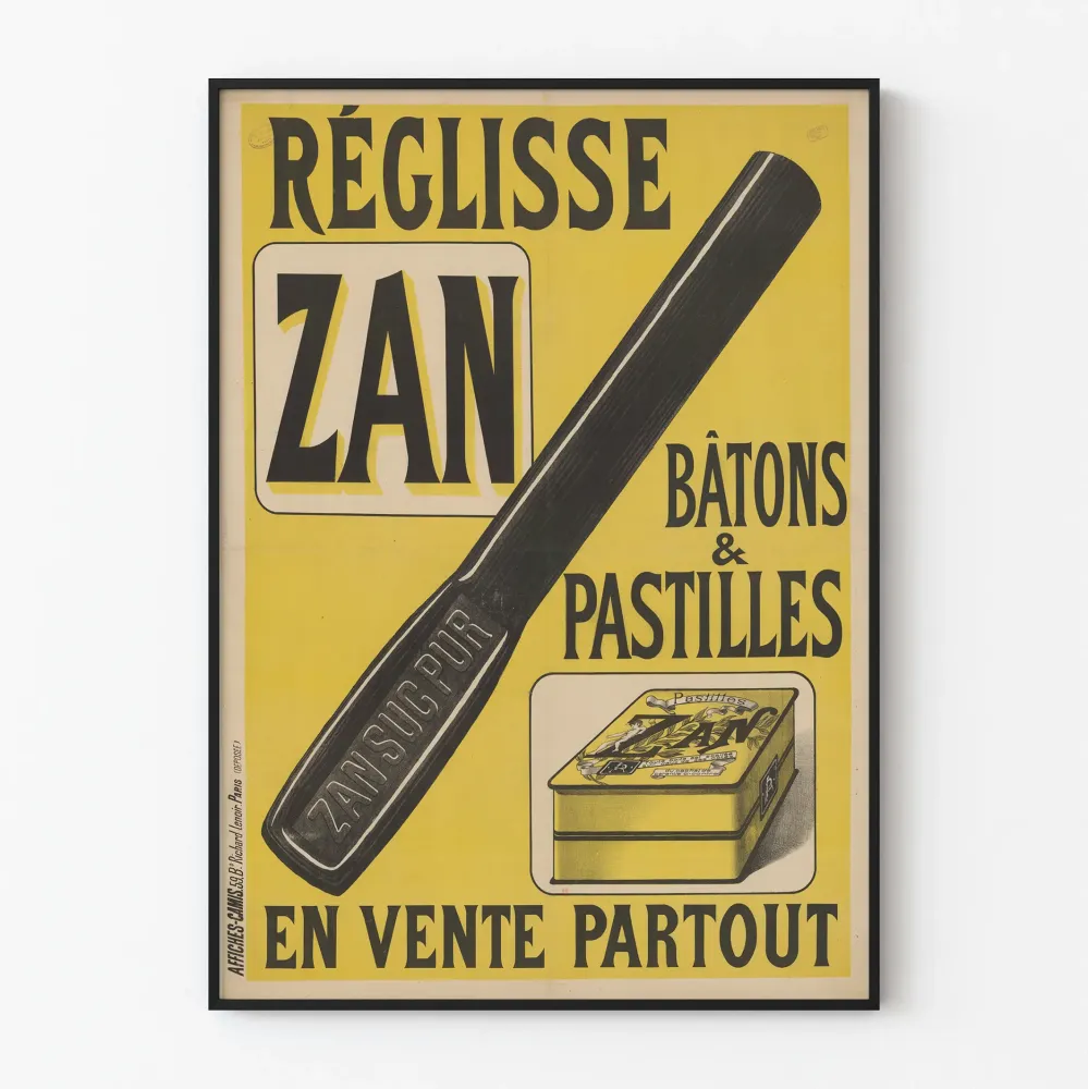 Plakat vintage z lukrecją Zan - patyczki i pastylki