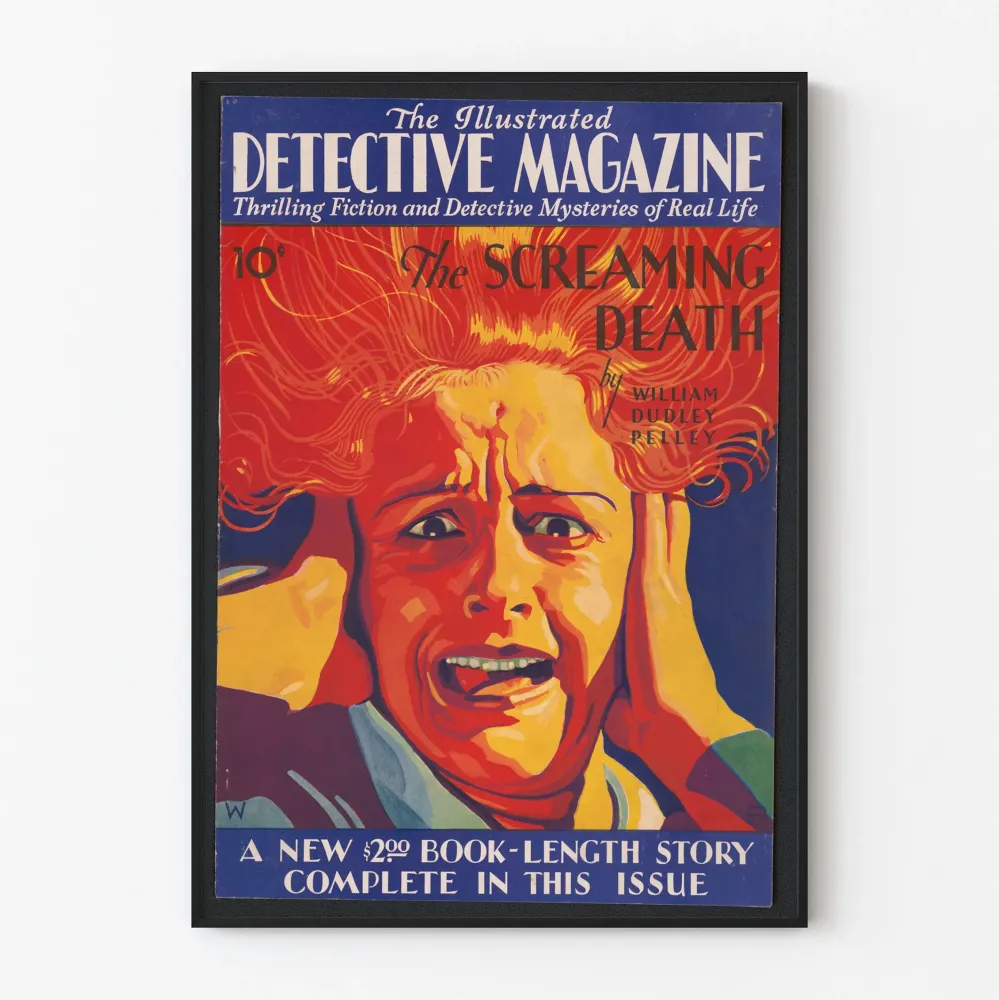 Plakat Vintage Magazyn Detektyw Screaming Death