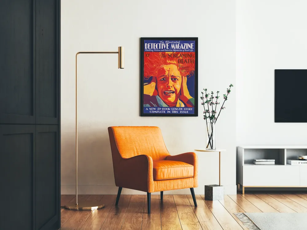 Plakat Vintage Magazyn Detektyw Screaming Death