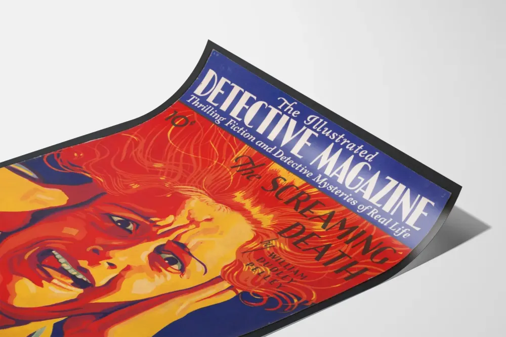 Plakat Vintage Magazyn Detektyw Screaming Death