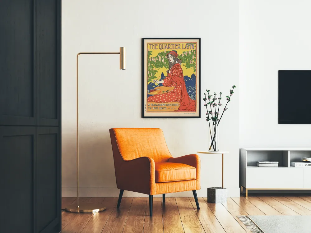 Plakat vintage magazynu Quartier Latin sztuki