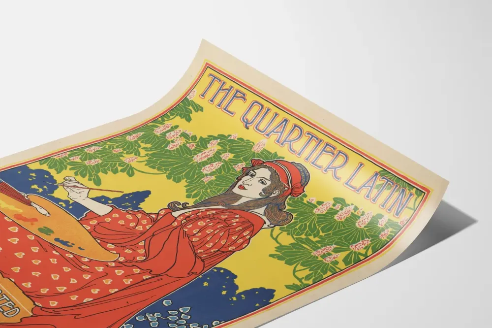 Plakat vintage magazynu Quartier Latin sztuki