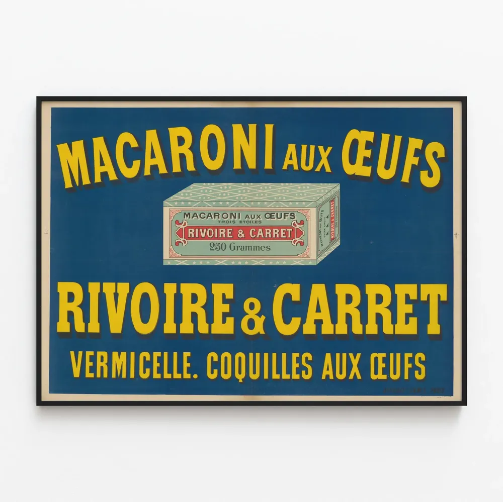 Plakat vintage Makaron z jajkami Rivoire & Carret