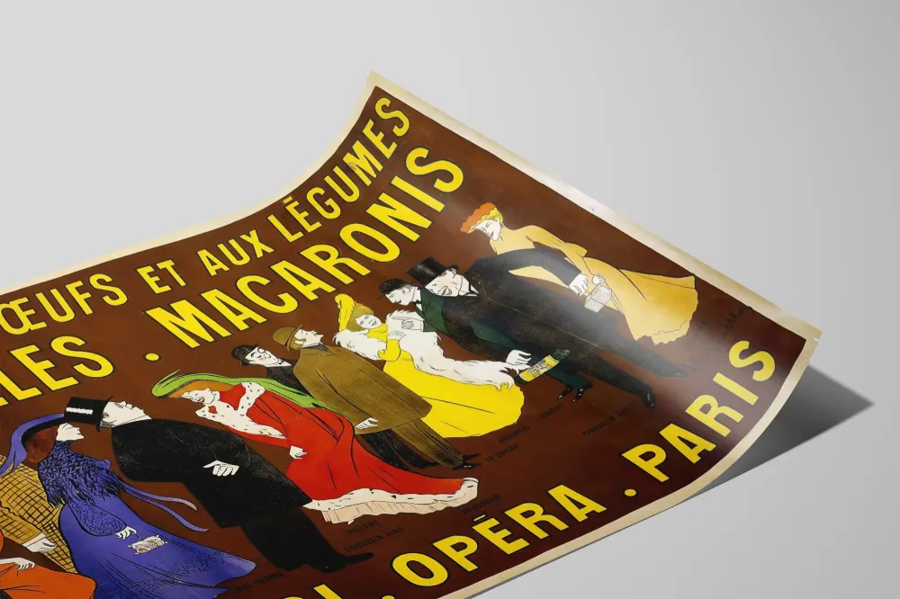 Plakat vintage Makaron z jajkami i warzywami