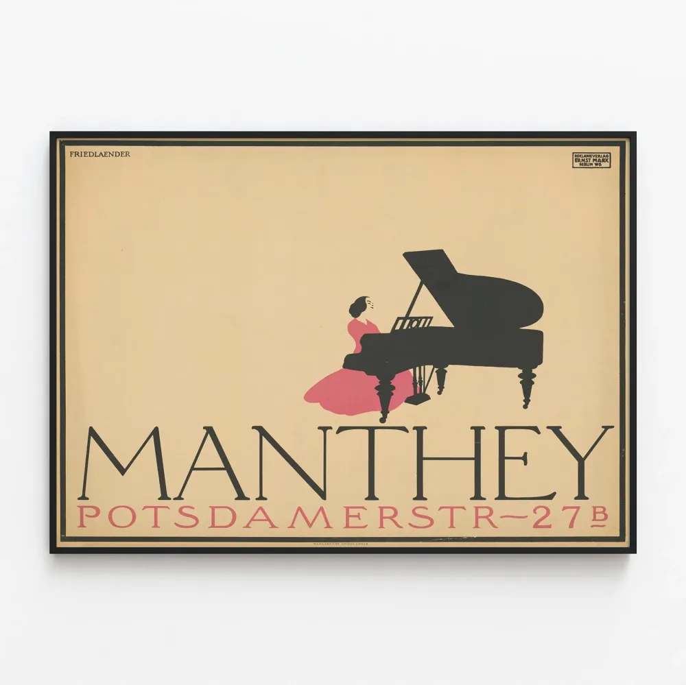 Plakat vintage MANTHEY Piano Potsdamerstrasse 27B