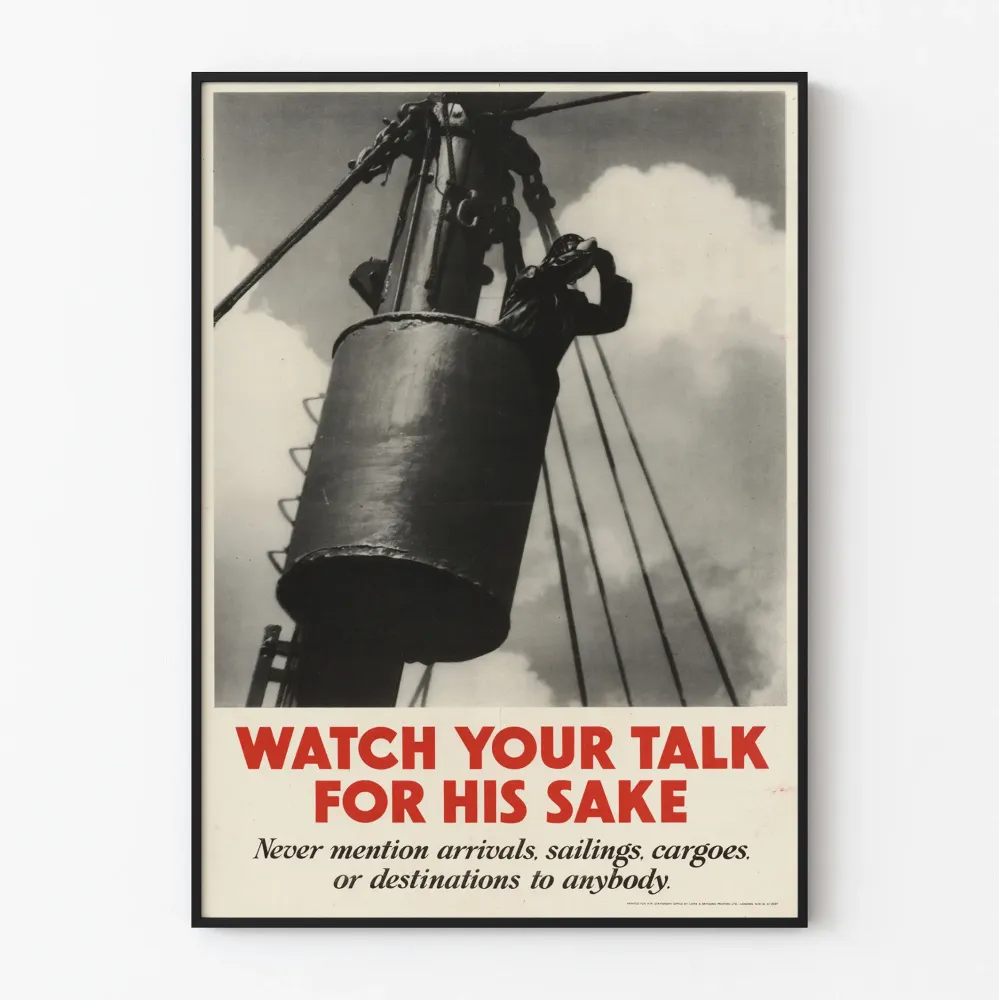 Plakat Vintage Marine: Uważaj na Słowa