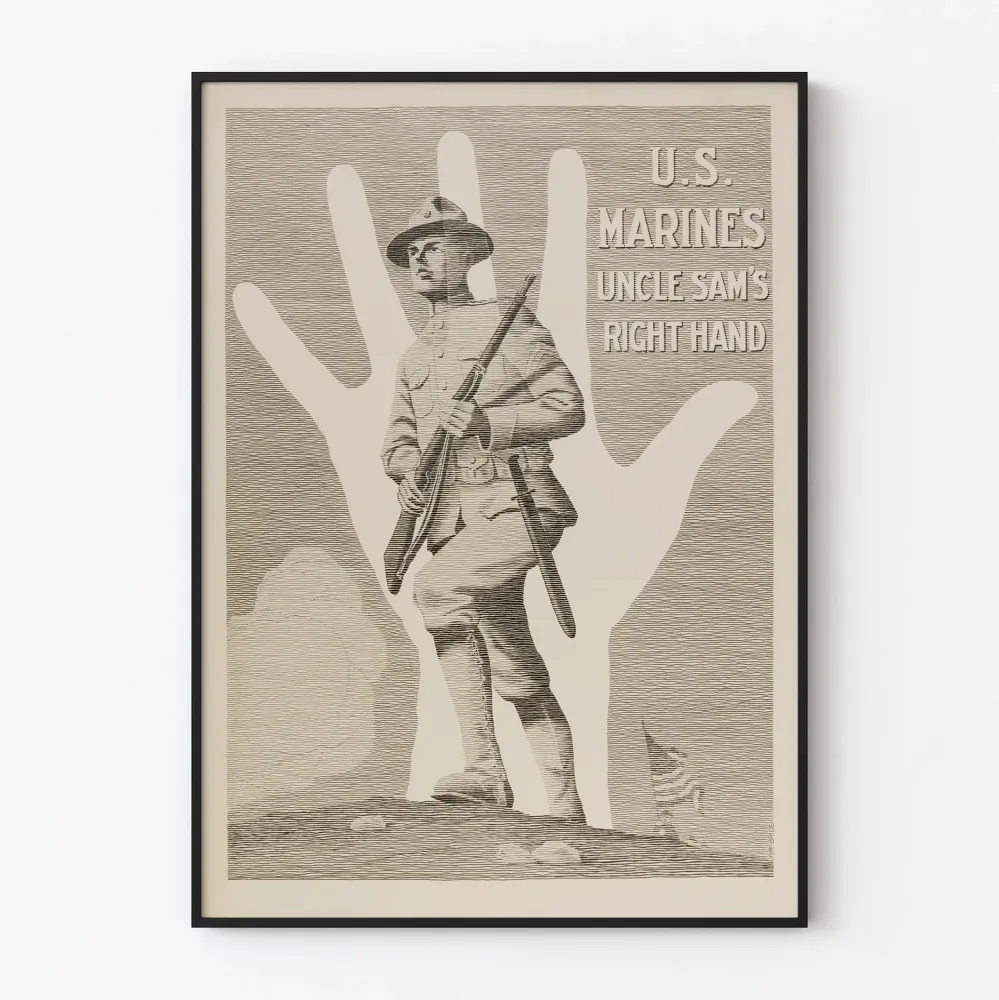 Plakat vintage U.S. Marines Prawa Ręka wujka Sama