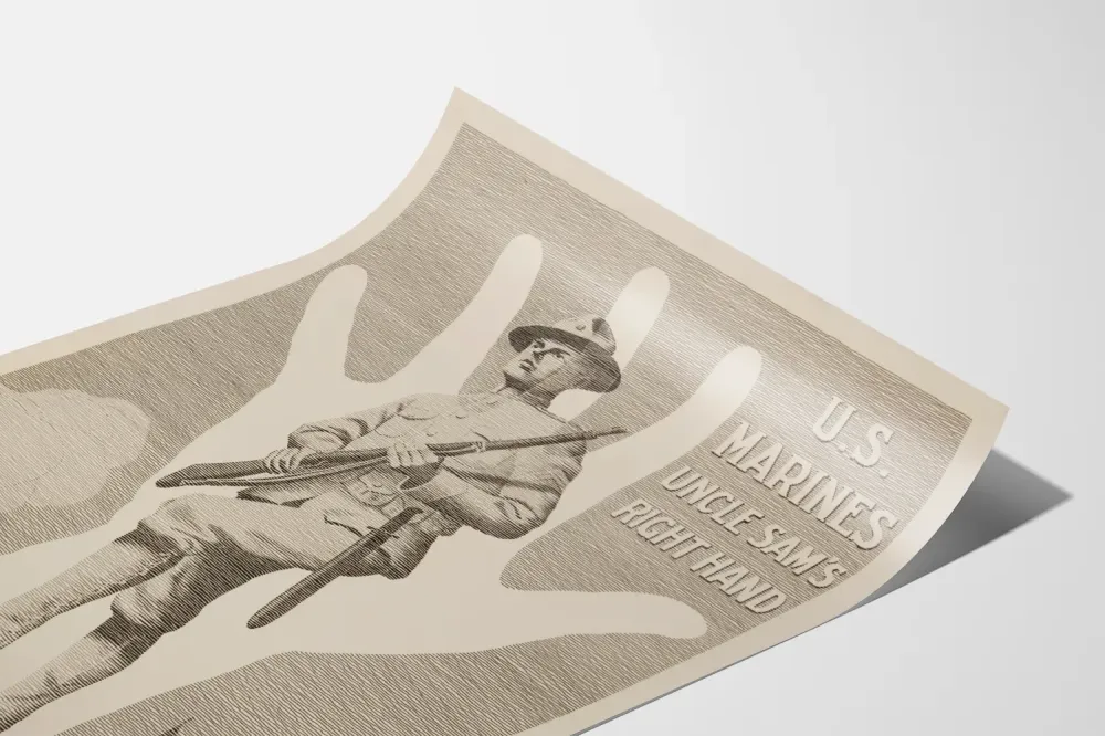 Plakat vintage U.S. Marines Prawa Ręka wujka Sama