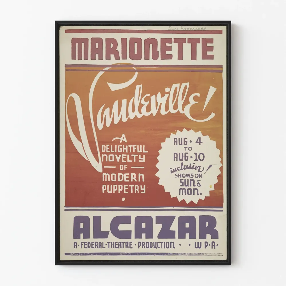 Plakat vintage Marionetka Vaudeville Alcazar