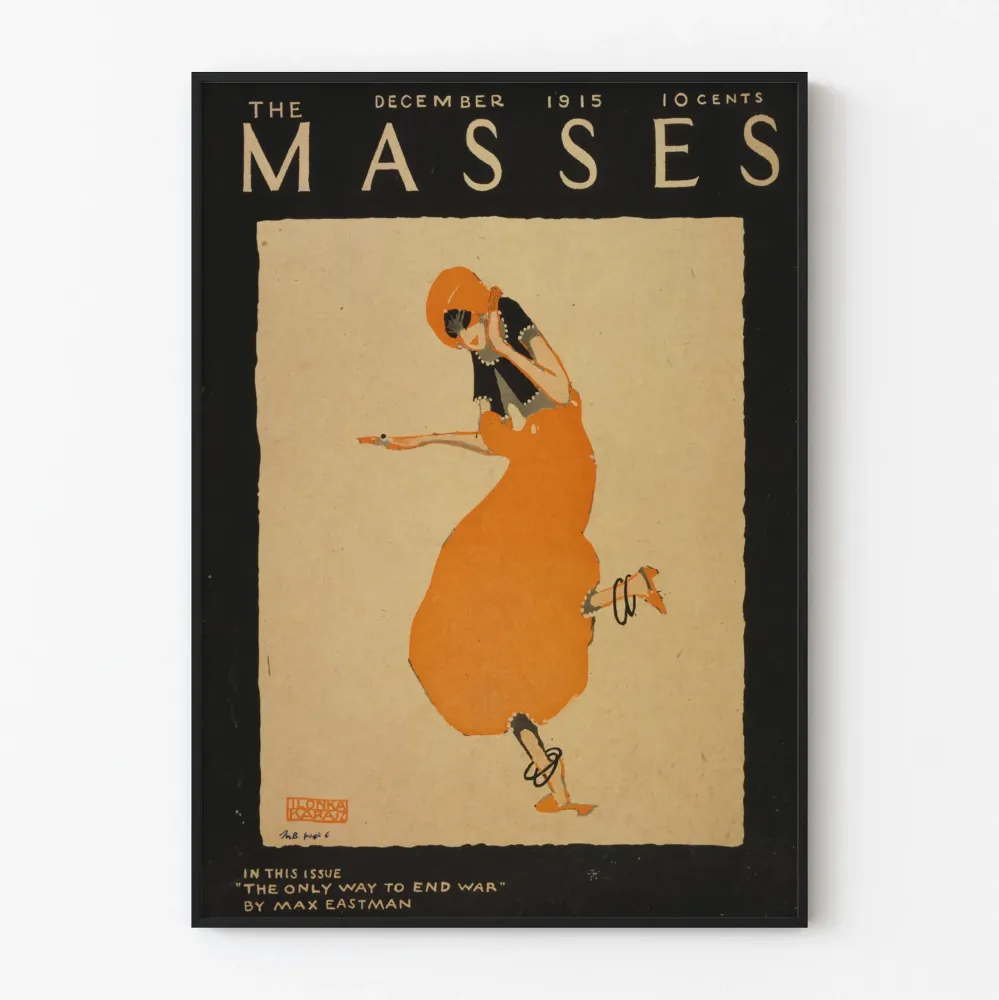 Plakat vintage Masses grudzień 1915 ilustracja moda lata 1910