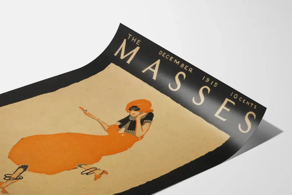 Plakat vintage Masses grudzień 1915 ilustracja moda lata 1910