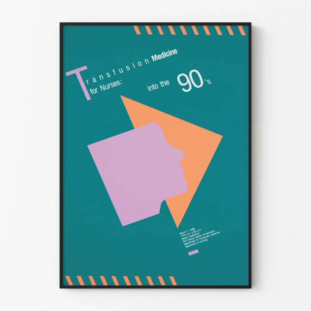 Plakat vintage Medycyna transfuzji dla pielęgniarek lata 90