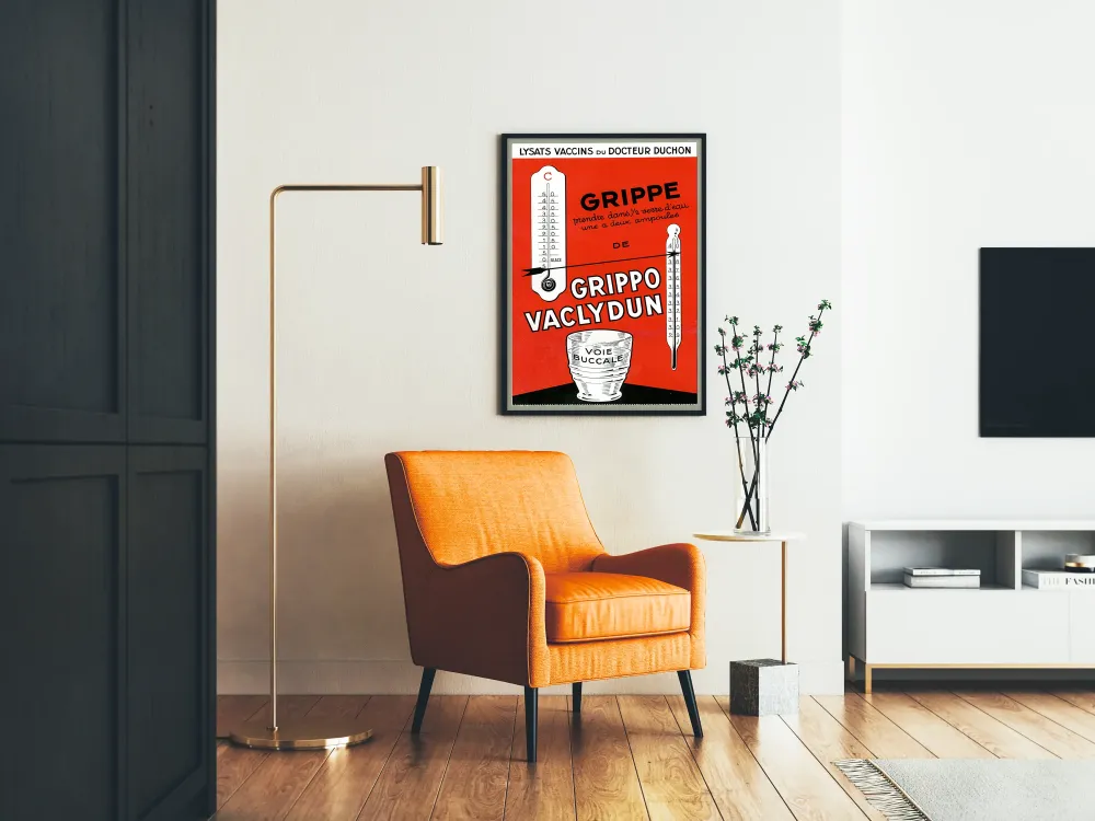 Plakat vintage medyczny Grippo Vaclydun na grypę