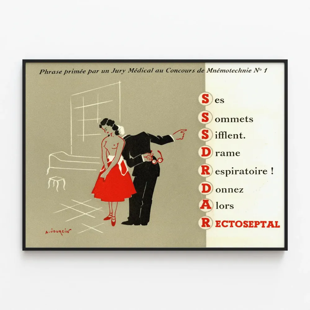 Plakat vintage medyczny - Pamięć mnemoniczna rectoseptal