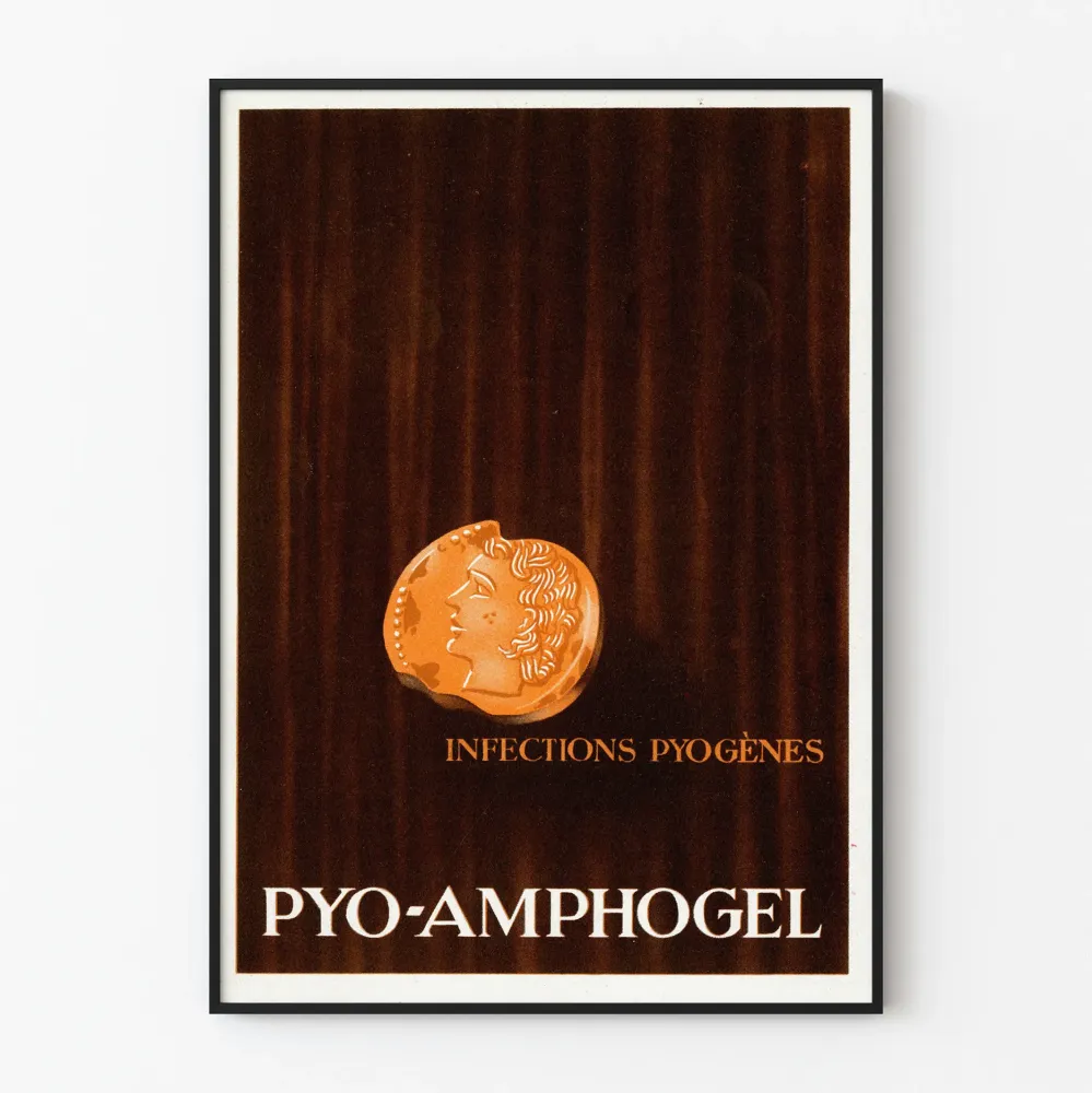 Plakat vintage medyczny PYO-AMPHOGEL Infekcje ropne