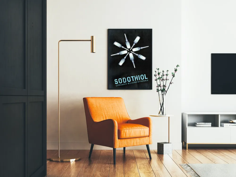 Plakat vintage medyczny Sodothiol kamienie żółciowe i nerkowe