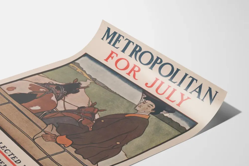Plakat vintage Metropolitan na lipiec - Ilustracja retro jeździecka