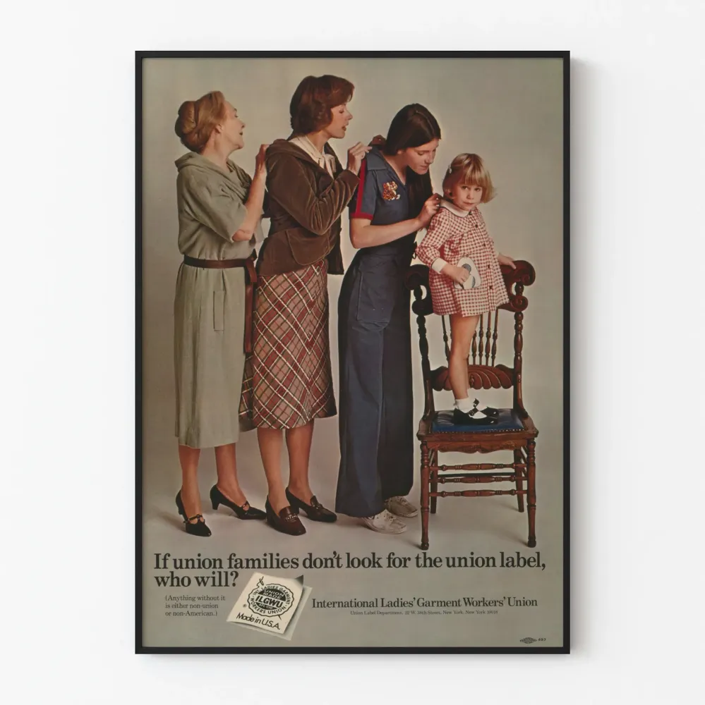 Plakat vintage Międzynarodowego Związku Pracowniczek Odzieży Kobiet