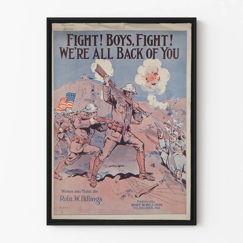 Plakat vintage militarystyczny « Walcz! Chłopcy, walcz! »