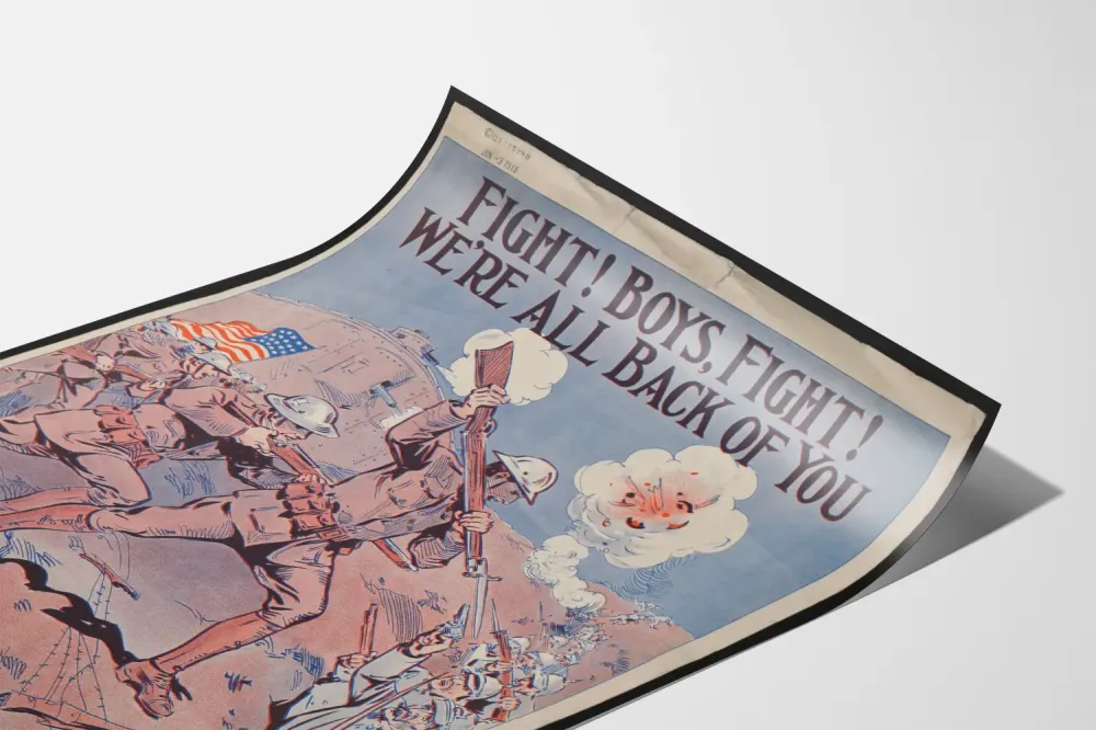 Plakat vintage militarystyczny « Walcz! Chłopcy, walcz! »