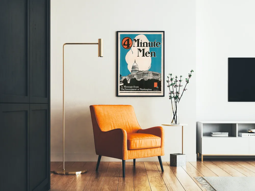 Plakat vintage 4 Minute Men - Oficjalna wiadomość rządu Waszyngtonu