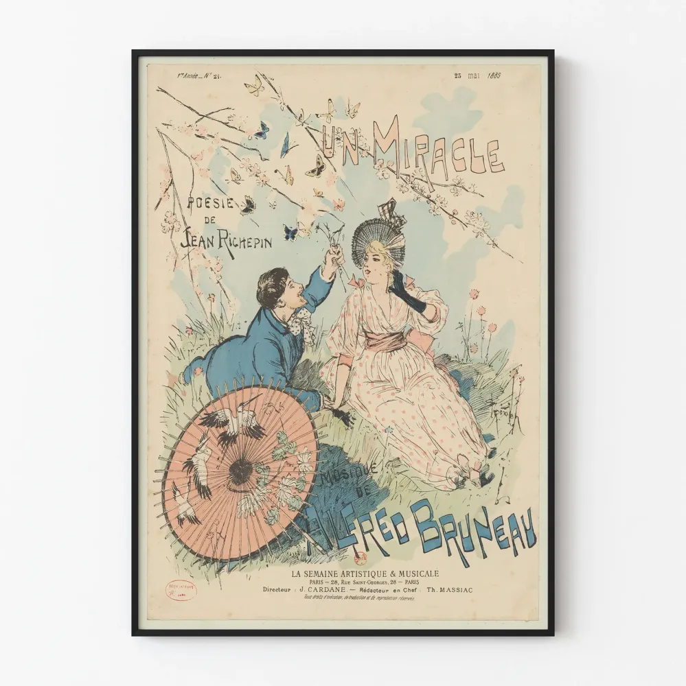 Plakat Vintage Un Miracle - Poetyka Jeana Richepina