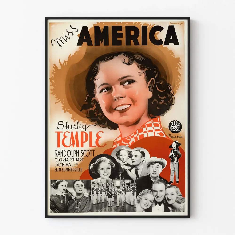 Plakat vintage Miss America z Shirley Temple
