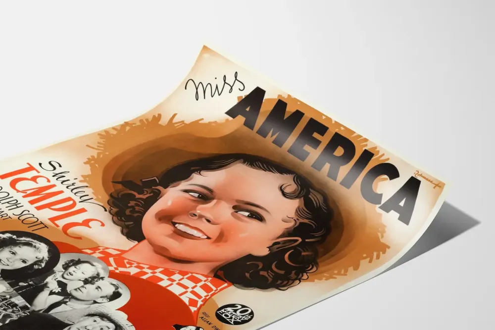 Plakat vintage Miss America z Shirley Temple