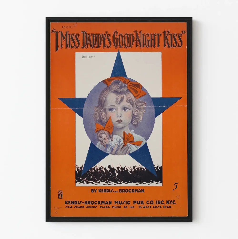 Plakat vintage I Miss Daddy's Good Night Kiss
