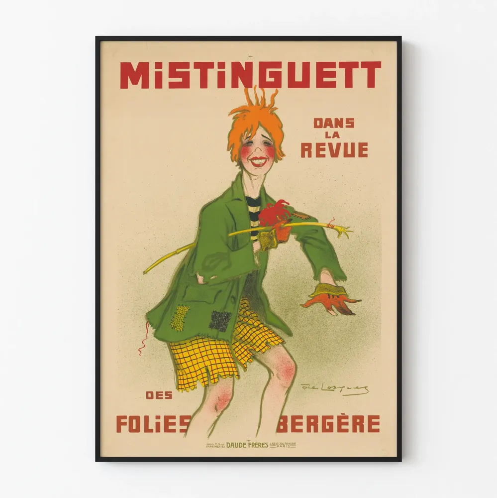 Plakat vintage Mistinguett w rewii Folies Bergère