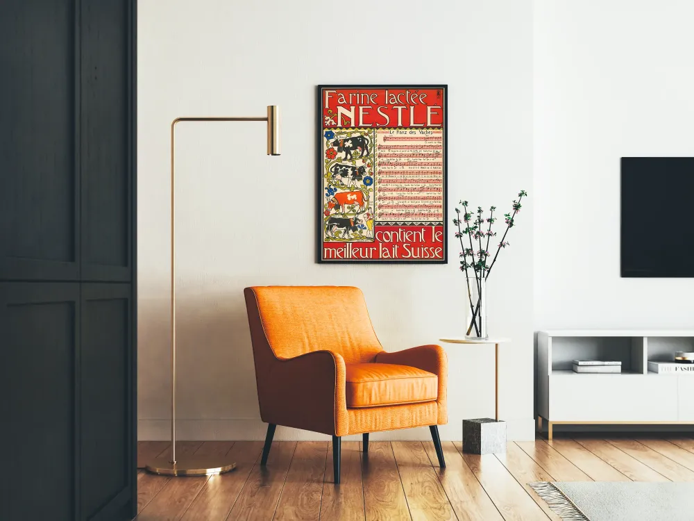 Plakat vintage Mąka Mleczna Nestlé Mleko Szwajcarskie