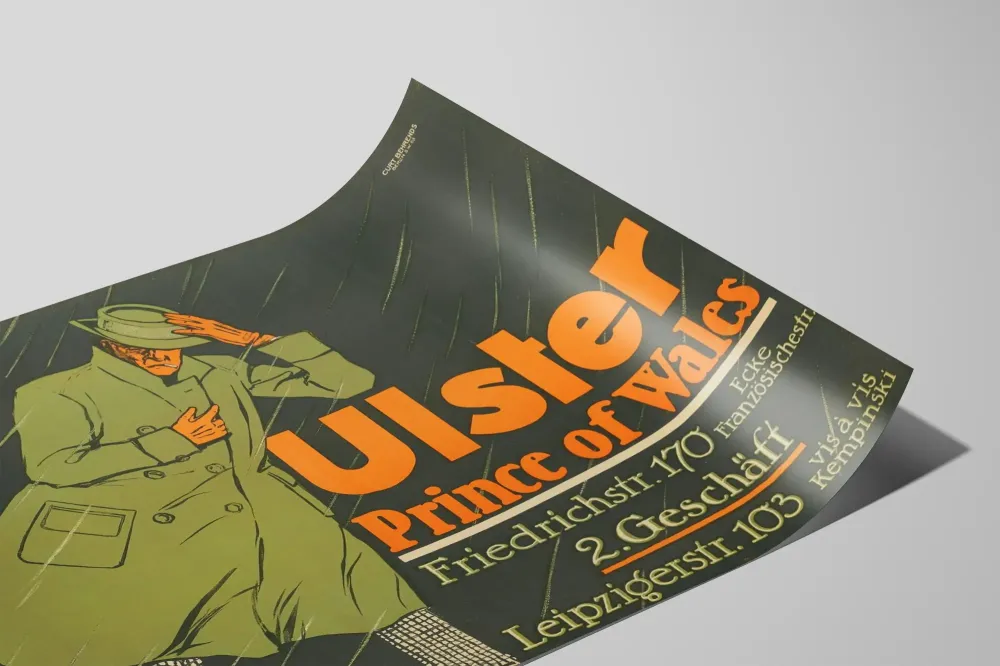 Plakat vintage moda Ulster Książę Walii