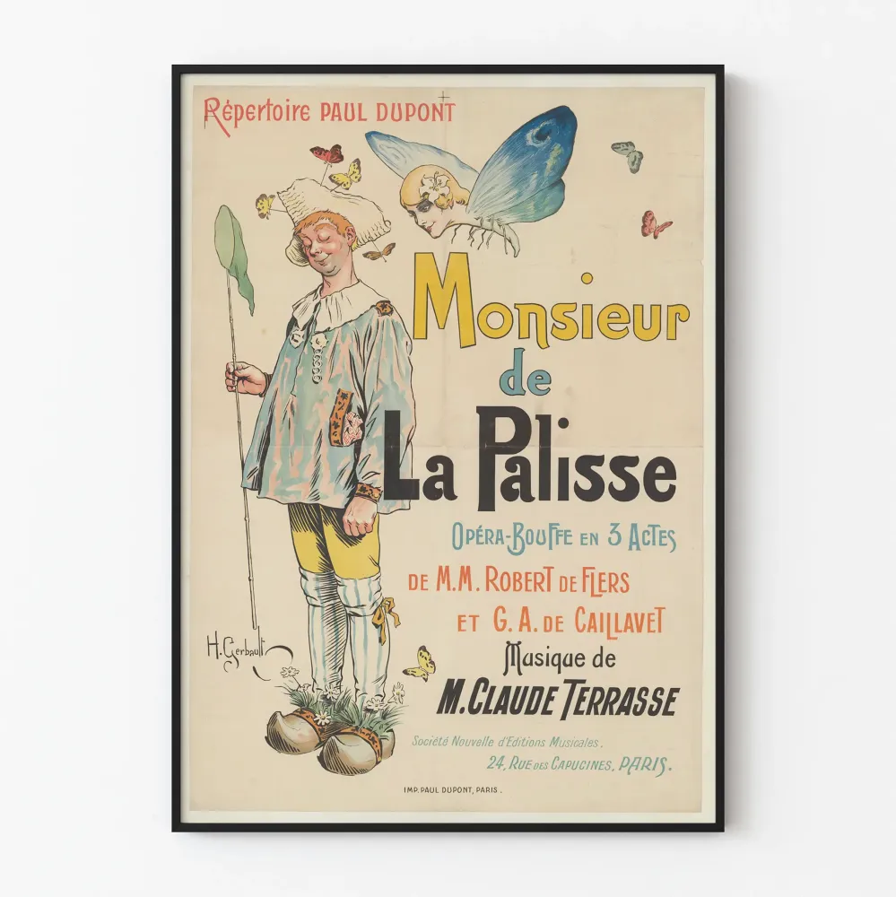 Plakat vintage Monsieur de La Palisse opera-bouffe