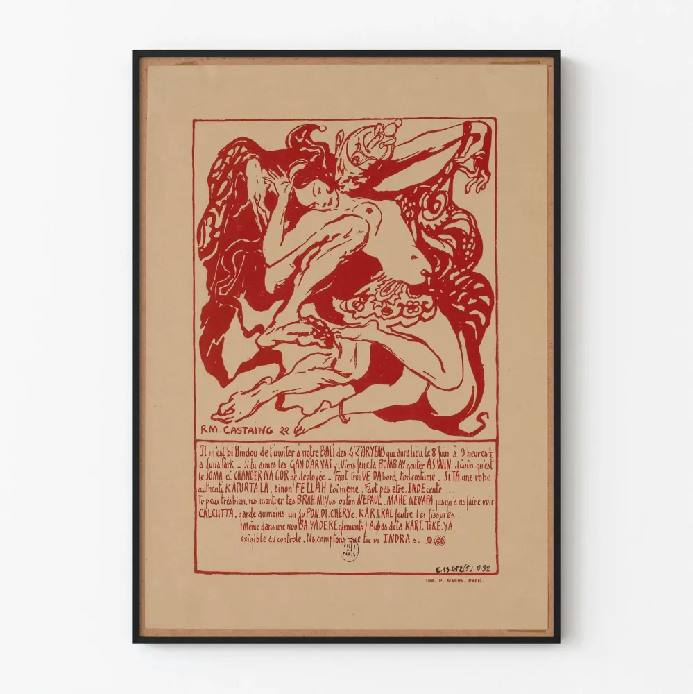 Plakat vintage „Motyw starożytnego Indii” Quatzarts 1922