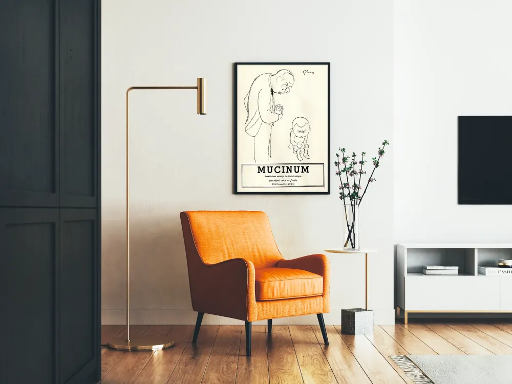 Plakat Vintage Mucinum - Łagodny środek przeczyszczający dla dzieci