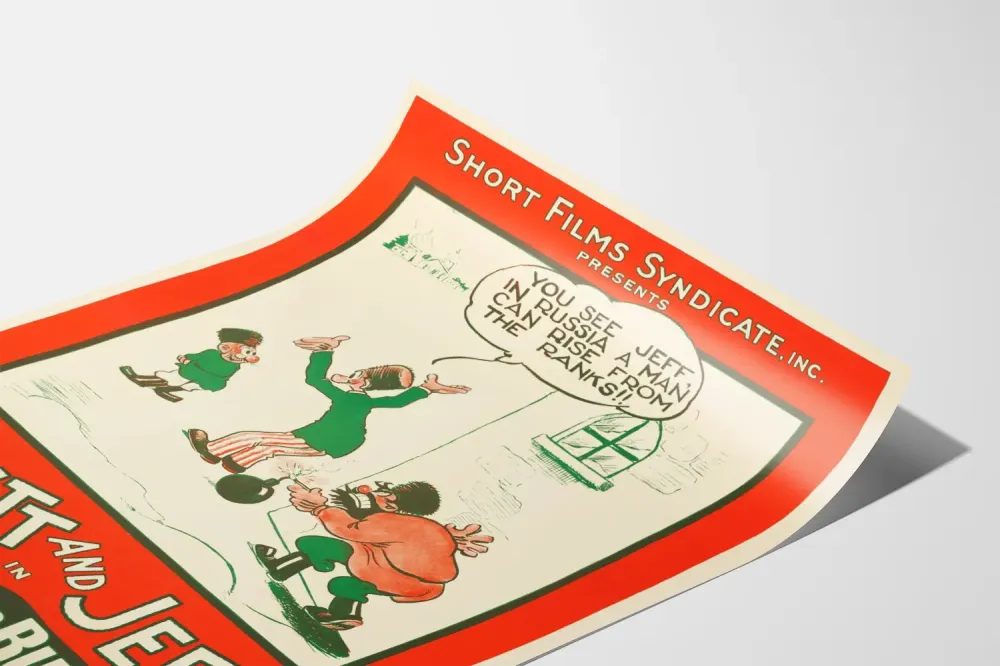 Plakat vintage Mutt and Jeff Bombs and Bums Bud Fisher