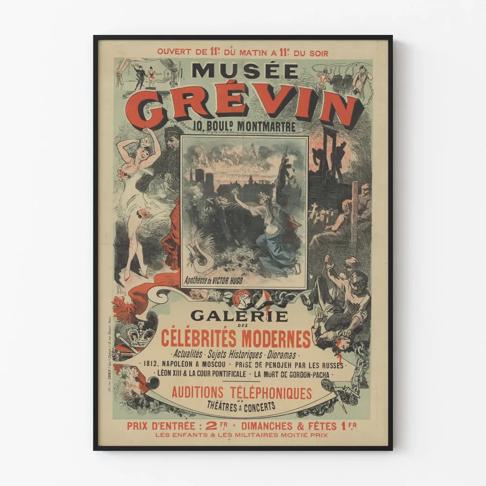 Plakat Vintage Muzeum Grevin Galeria Sław Współczesnych
