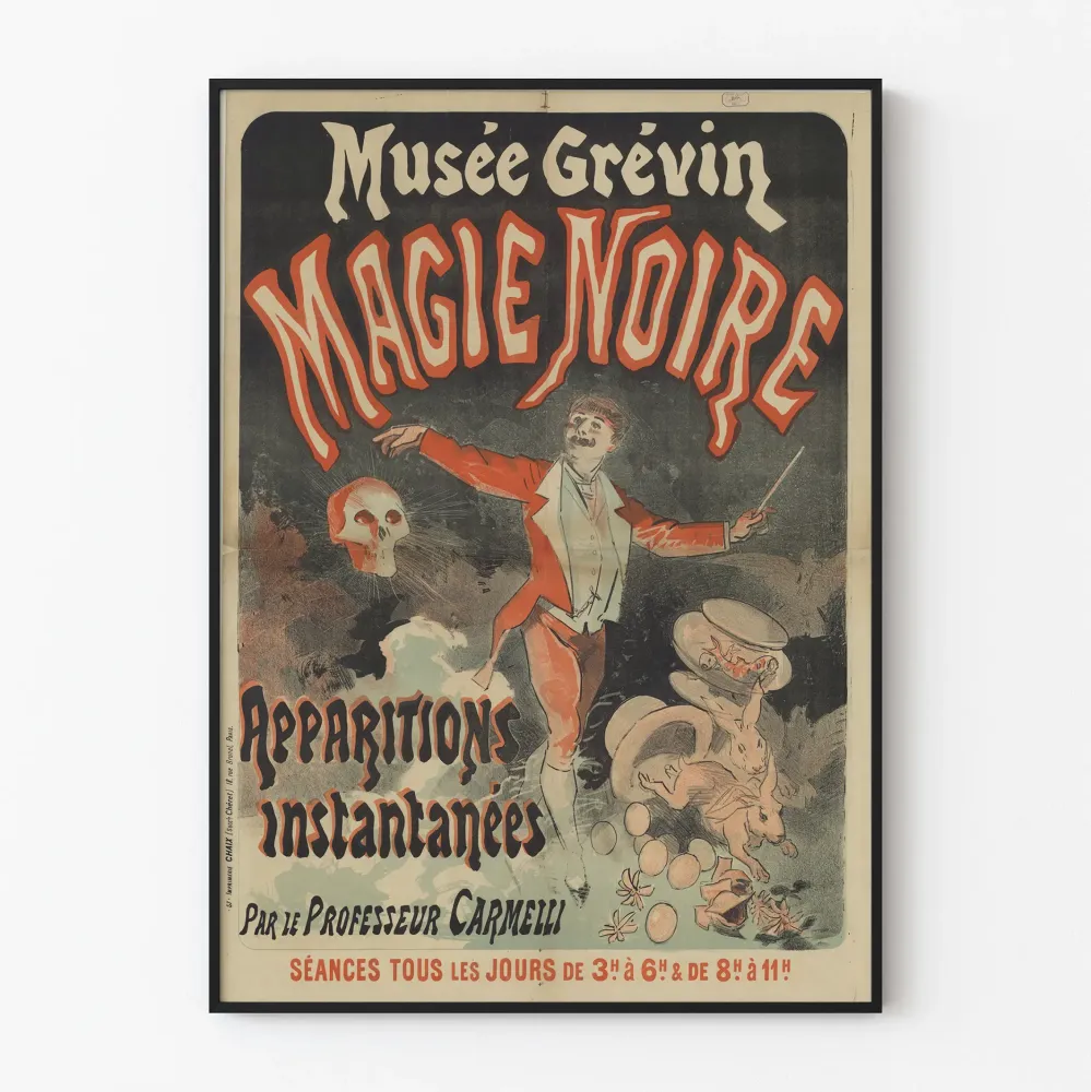 Plakat Vintage Muzeum Grévin Czarna Magia Nagłe Objawienia