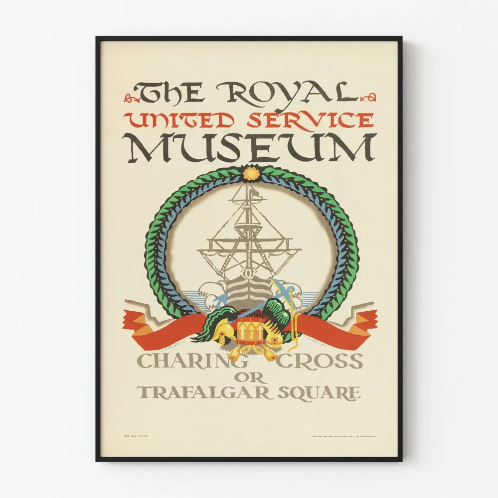 Plakat vintage Muzeum Królewskich Służb Zjednoczonych Londyn