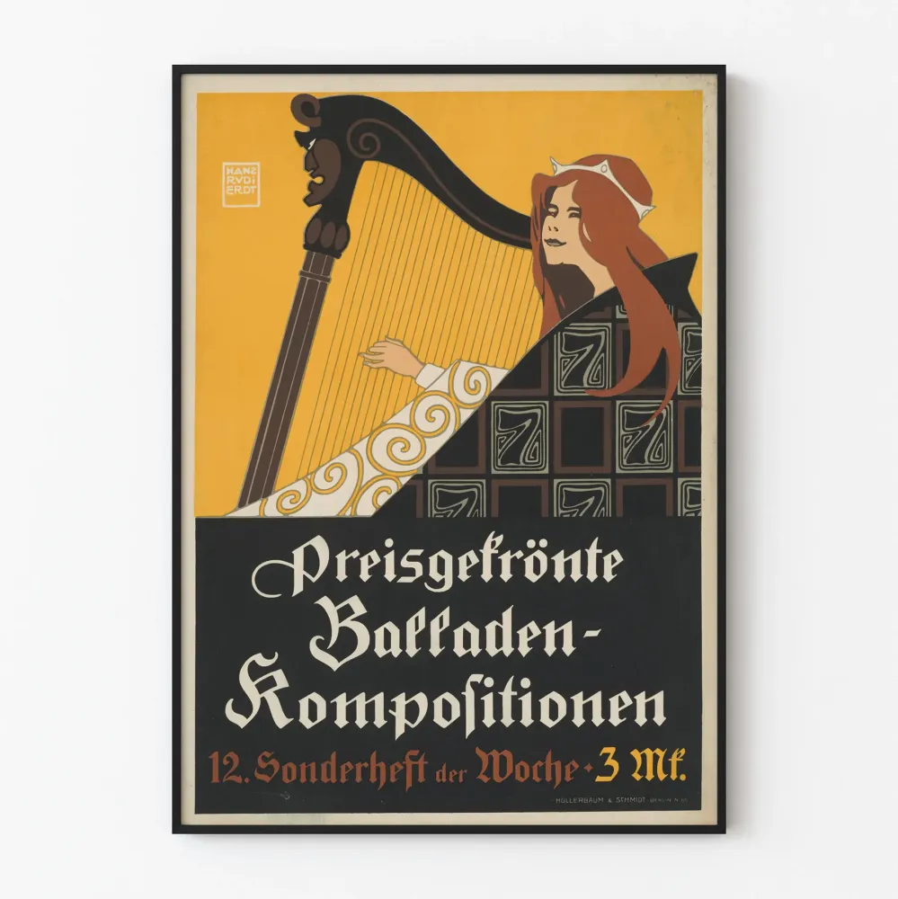 Plakat vintage Nagroda za spacery Kompozycja artystyczna