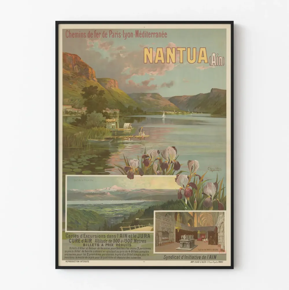 Plakat vintage Nantes Ain Chemins de fer Paris Lyon Méditerranée