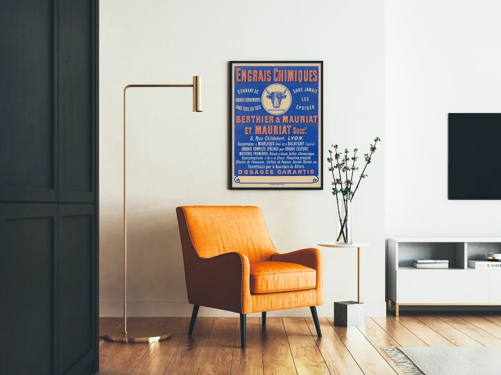 Plakat Vintage Nawozy Chemiczne Berthier & Mauriat Lyon