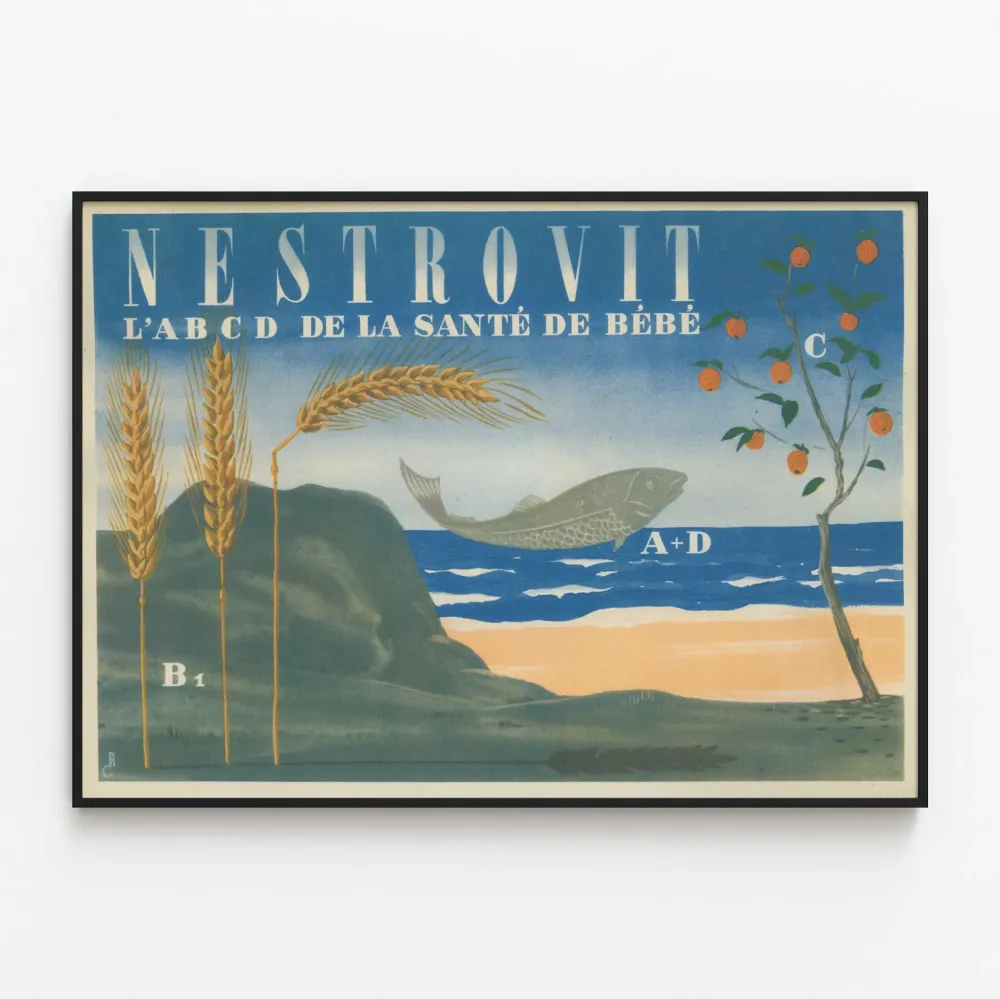 Plakat vintage Nestrovit ABCD zdrowia niemowlęcia