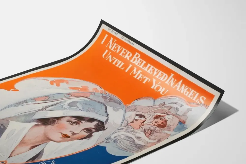 Plakat vintage 'I Never Believed Angels Until I Met You'