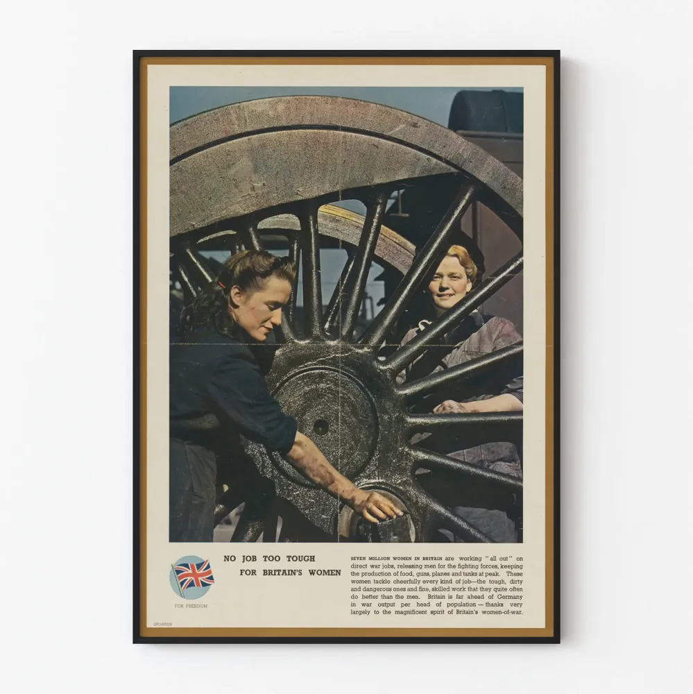 Plakat Vintage Nie ma pracy zbyt trudnej dla kobiet z Wielkiej Brytanii