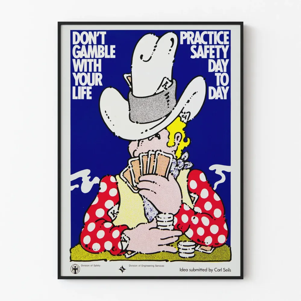 Plakat vintage "Nie ryzykuj swoim życiem" – Bezpieczeństwo w pracy