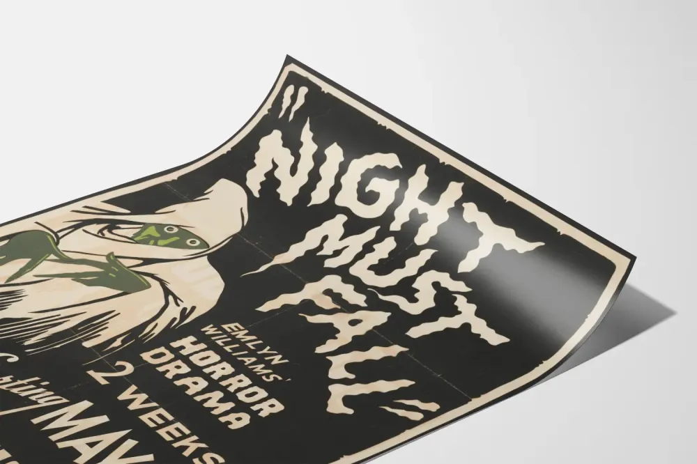 Plakat vintage Night Must Fall - Teatr i Dramat Grozy