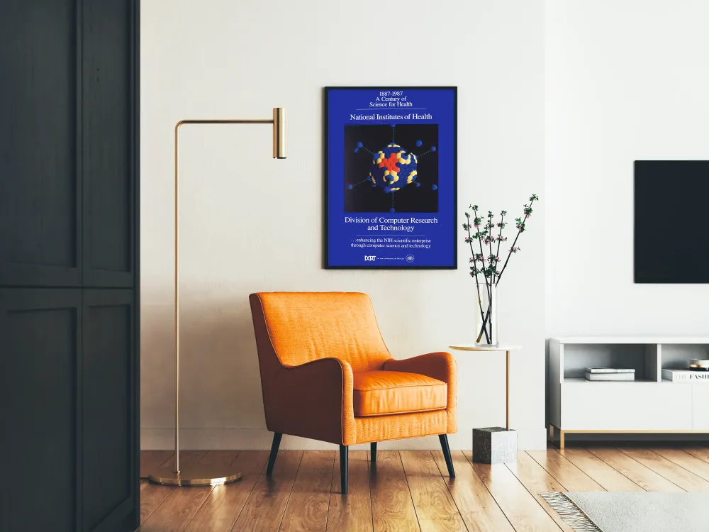 Plakat Vintage NIH Oddział Badań i Technologii Komputerowych