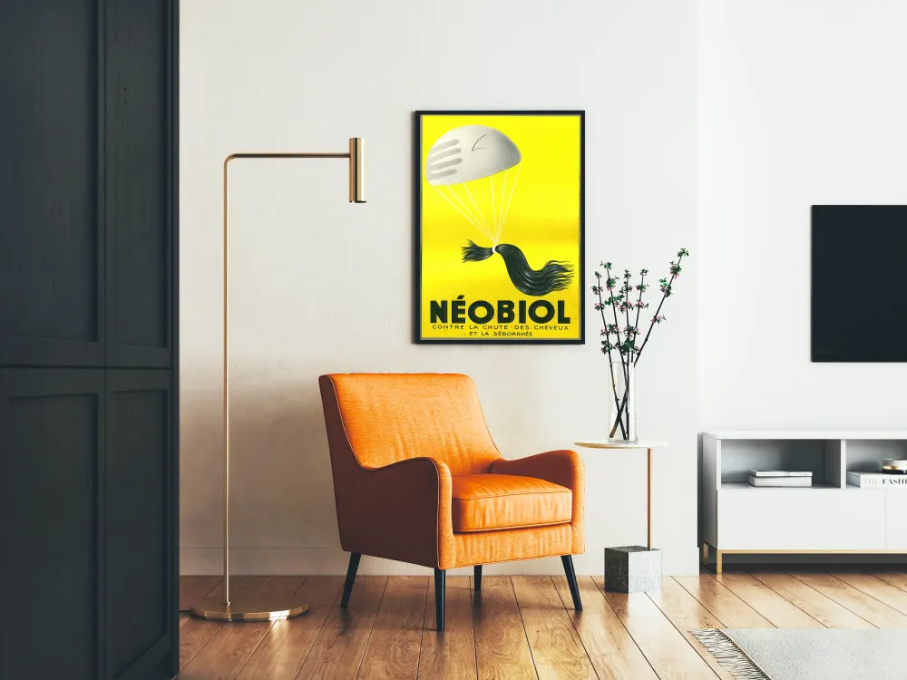 Plakat vintage Néobiol na wypadanie włosów i łojotok