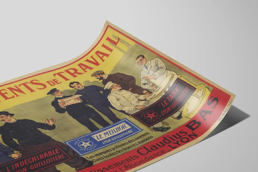 Plakat vintage Odzież robocza - Zakłady Claudius Bas Lyon